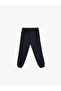 Cotton Jogger Sweatpants - Waist Lace up and Stripe Detail - 2