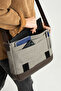 Mega 418 Unisex Canvas Messenger Bag Sling Bag Shoulder Bag Gray-Brown - 4