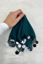 Green Silver Chiffon Halay Handkerchief 5 Pieces, Bride Groom Wedding Henna Circumcision Engagement Bride - 2