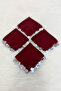 Burgundy Silver Chiffon Halay Handkerchief 5 Pieces, Bride Groom Wedding Henna Circumcision Engagement Bride - 4