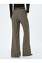 Plaid Patterned High Waist Wide Leg Fabric Pants with Pockets - 4
