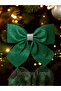 New Year's Green Glitter Eva Bow - 20 cm Tableware Tree Decor, Door Green - 4