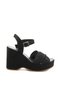 Women's Black Wedge Heeled Shoes K05688999716 - 2