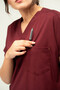 Core Flex Luxury Lycra Unisex Medical Burgundy Top and Bottom Set Doctor Nurse Uniform Scrubs - 5