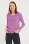 Women's Long Sleeve V Neck Basic Cotton Knitted Blouse - 3