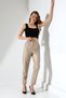 High Waist Leather Trousers-Carrot/Front Collar - 5