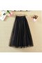 Nsm 3 Layer Midi Summer Tulle Skirt Casual High Waist Pleated Long 75cm Tulle Skirt - 2