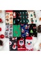 2 Pieces of Christmas Socks Washed Colorful Patterned Santa Claus and Winter Themed Socks - 5