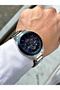 وظيفة فضية اللون الأزرق الداكن الصلب الحبل الصلب حالة الرجال ساعة اليد 1352.09 - 3