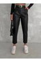 Women's High Waist Masculine Classic Leather Pants with Belt Inside Suede Winter - 3