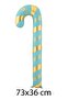 Walking Stick Candy Foil Balloon Turquoise Gold Christmas Balloon - 2