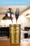 Countertop Spoon Holder Decorative Vertical Spoon Holder Cylinder Spoon Holder Antique Gold Color Model 10 - 5