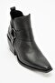 Felia Genuine Leather Elastic Pull-On Women's Boots Black