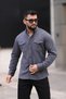 Men's Smoked Slim Fit Double Pocket Detailed Knitted Shirt - 4