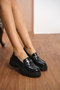 Guaranteed D124 Women's Thick Sole Chain Loafers Daily Shoes - 2