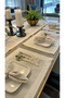 Royal 13 Piece 6-Person French Lace Gold Glitter Ecru American Serving and Napkin Set - 4
