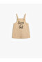 Jile Dress with Square Collar and Embroidered Pocket Detail