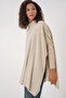 15783 Slit Poncho Sweater - Beige - 4