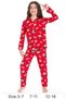 Girl's Christmas New Year's Ho Ho Santa Claus Concept Button Pajamas Set - 3
