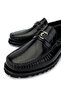 Men's Genuine Leather Black Opening Loafer Shoes - 3
