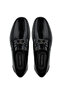 Men's Genuine Leather Black Opening Loafer Shoes - 5
