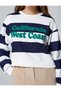 College Sweatshirt Crew Neck Slogan Embroidered - 5