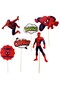 Spiderman Birthday Concept - Spiderman Themed, 6-Piece Cake Toothpicks Cupcake Ornamental Toothpicks - 8