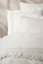 Embroidered Double Satin Duvet Cover Set Riley Ecru - 2