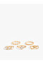 Stone Detailed 5-Piece Ring Set