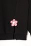 Crew Neck Long Sleeve on Slit Daisy Detailed Long Sleeve Black Pink Color Girl's Tracksuit Jewelry - 3