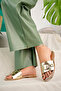 Women's Daily Comfortable Shiny Gold Gold Buckle Thin Sole Beach Slippers