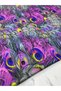 Peacock Feather Pattern Dress Shirt Cover Tivil Satin Fabric Our Product Is Sold in Pieces 1 Piece 1 Meter - 4