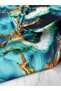 Blue Sea Pattern Dress Shirt Dress Tivil Satin Fabric - 2