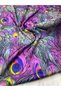 Peacock Feather Pattern Dress Shirt Cover Tivil Satin Fabric Our Product Is Sold in Pieces 1 Piece 1 Meter - 2