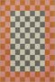 Orange Checkered Geometric Colorful Patterned Washable Decorative Carpet Miravip8065 - 3
