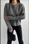 Crew Neck Stylish Knitwear Cardigan with Ribbon Buttons - 4