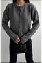 Crew Neck Stylish Knitwear Cardigan with Ribbon Buttons - 5