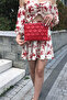 Women's Red Heart Pattern Portfolio Clutch Handbag - 3