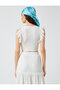 Crop T-Shirt V-Neck Sleeveless Tie Detail - 4