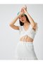 Crop T-Shirt V-Neck Sleeveless Tie Detail - 2