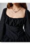 Mini Dress Square Neck Balloon Sleeves Textured Flounce - 5