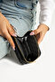 Black Medium Size 4 Compartments Two Straps Women's Hand & Shoulder Bag & Wallet Combination 24X20Cm Pbu20102 - 5