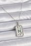 316L Steel Silver Color Chain Pisces Zodiac Sign Zircon Stone Women's Necklace Tj-Bko9455