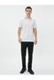 Polo Neck T-Shirt Slim Fit Buttoned Short Sleeve Piping - 2