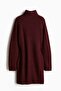 Rib-knit turtleneck dress