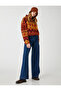 Plush Sweatshirt Ethnic Patterned Long Sleeve with Zipper Collar