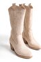 Cowboy Canvas Western Style Pointed Boots - 8