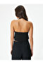 Sleeveless Crop Jacket with U Collar Zipper Pocket Detail - 4