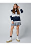 Oversize College Sweatshirt Polo Neck Printed Buttons - 2
