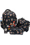 3 Piece Set First School Bag Set Girl Child Character Patterned Primary School Bag Black